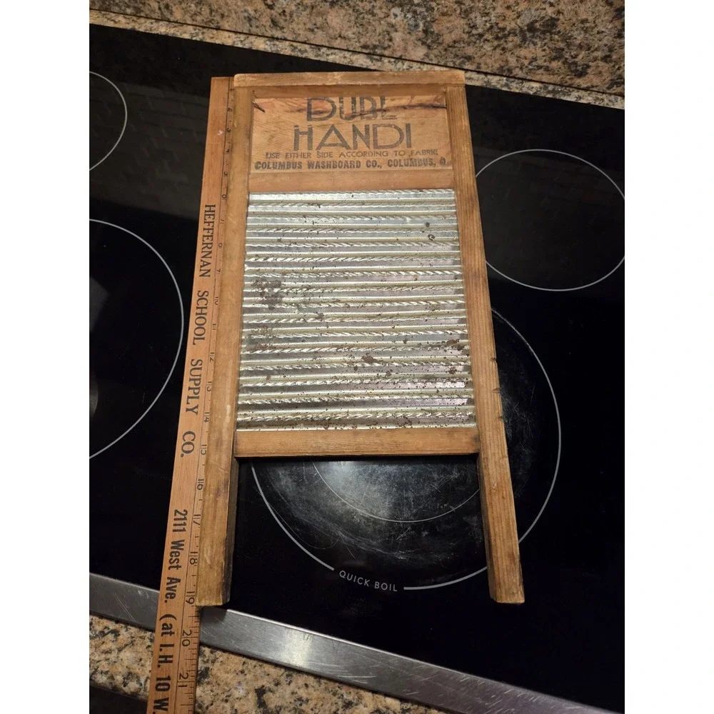 Vintage Dubl Handi Washboard By Columbus Washboard Co. 18x8.5in